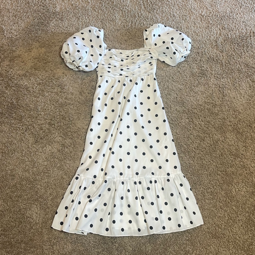 Self Portrait Polka Dot Midi Dress - Picture 2 of 7